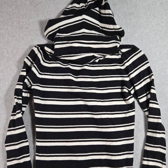 Lacoste Womens Top Henley Sweater Hoodie Cashmere Blend  Size 34 Striped Small - Picture 7 of 12